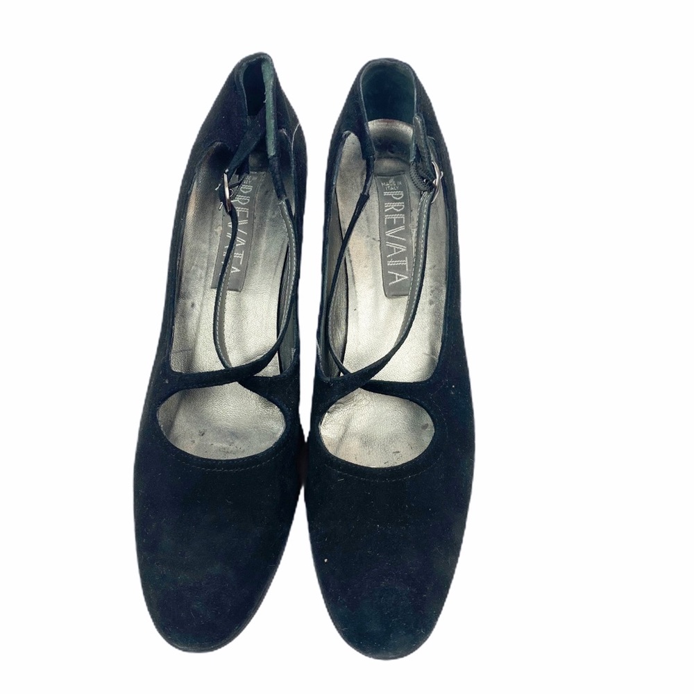 Prevata Italian Suede Mary Jane Wedge Sandal 8.5 - Picture 2 of 4